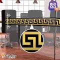 Gift City Presents Golden Tile Border StickersMultiple Quantity - 24x7 cm Black and Gold Pattern Design Wall Decorative Self Adhesive Tiles Stickers Bathroom Kitchen Sticker Wall Wallpaper Border Decoration. 