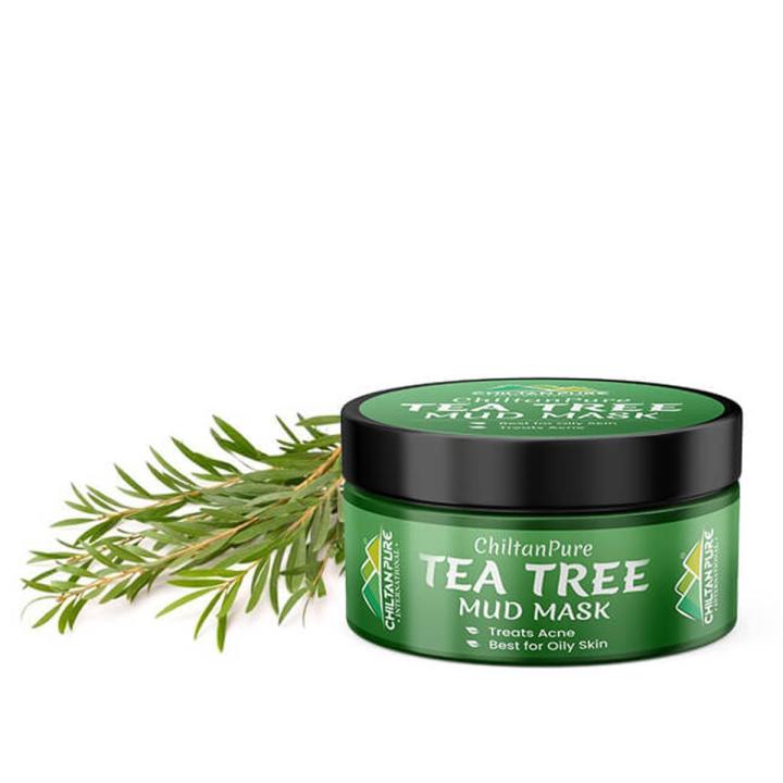 chiltanpure-Tea Tree Mud Mask – Relaxing, Detoxifying, Refines Skin Pores, Protective Against Sun Damage