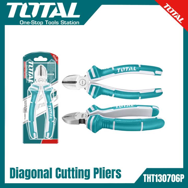 TOTAL 180mm Diagonal Cutting Pliers with Two Color Handle THT130706P