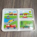 Melamine 3-Section Divided Plate Made Of Durable Material And Perfect For Kids. 