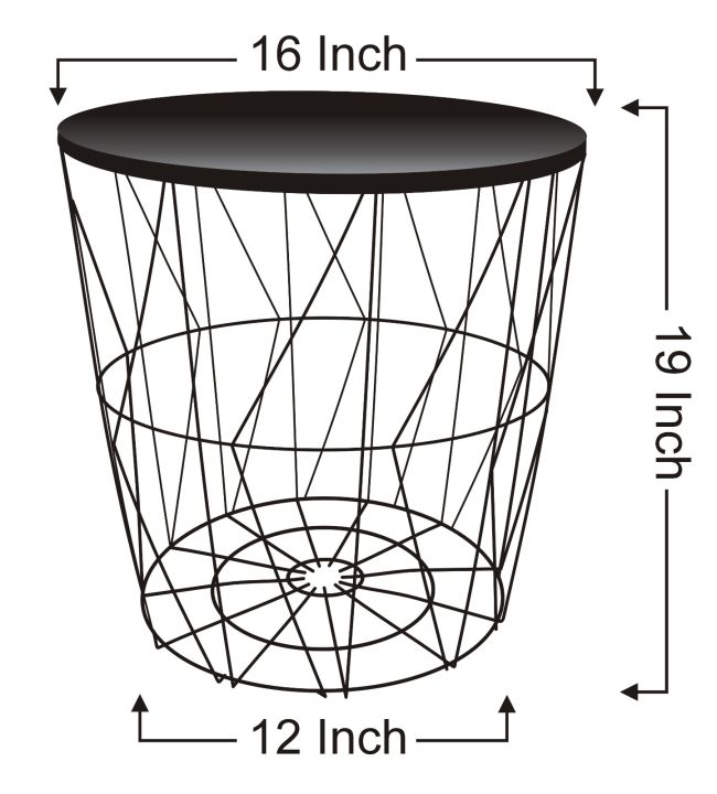 METAL%20WIRE%20REMOVABLE%20WOOD%20TOP%20FOLDABLE%20ROUND%20COFFEE%20SIDE%20TABLE%20STORAGE%20BASKET%20ONE%20PICE%20-%20Image%202
