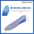 2 Layers 5cm (1.96 inches) - Height Increase Insole Invisible Soft Gel Pu Aqua Blue Height Increasing Insoles for Men Women. 