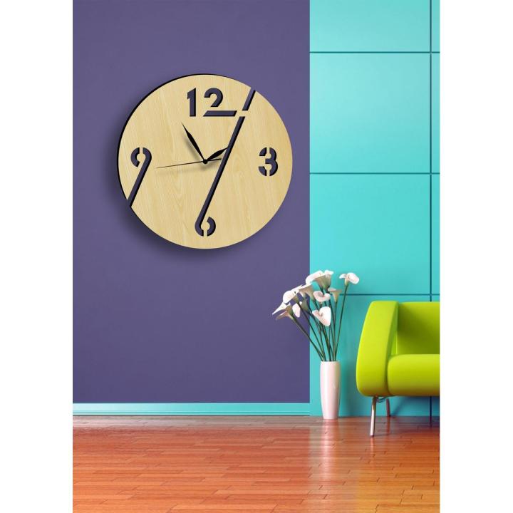 Round Shape Simple & Stylish Wooden Clock, 3D Laser Cut Wall Clock