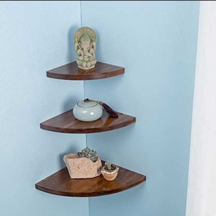 Corner Shelf Kitchen shelf Wall Shelf Wall-mounted Display Storage Organizer Rack for Living Room Office Home Decor 3pcs 3 Tier corner shelves Floating bedroom shelf