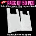 Pack of 50 Biodigradable Plastic Shopping Bags, shoppers , Bags, multiple sizes available plastic shopper. 