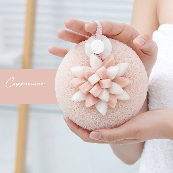 Petal Suction Cup Shower Ball Massage Bath Tool Rub Back Shower Brush Rub Bath Towel Body Massage Sponge Bathroom Accessories