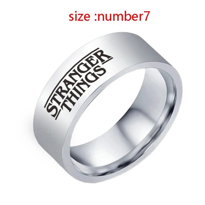 movie TV Show Stranger Things stainless steel finger Ring Silver ...