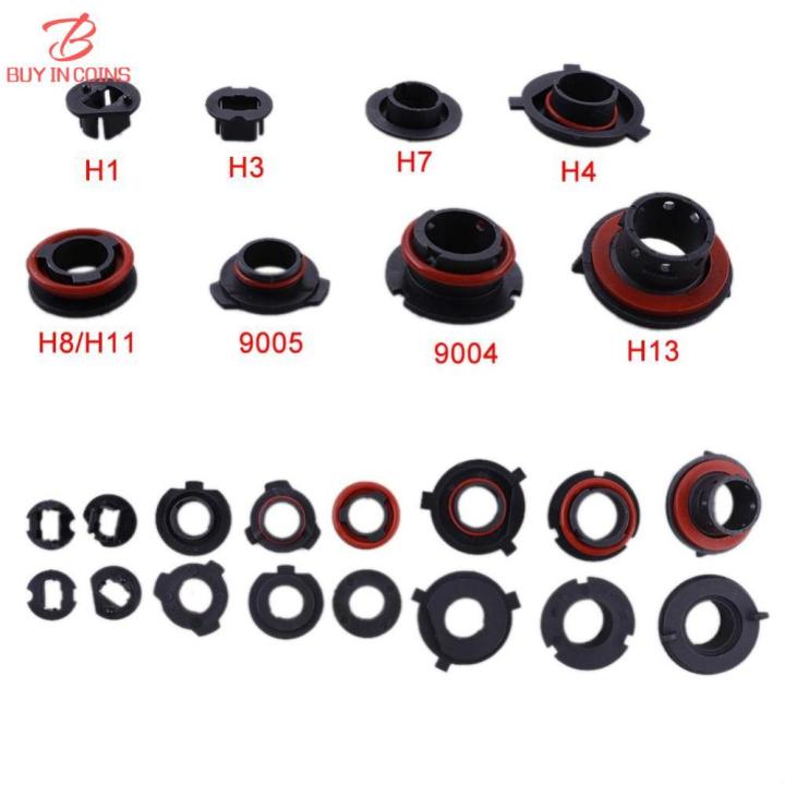 BUYINCOINS 2PCS Car LED Headlight Light Lamp Bulb Adapter Holder Base Sockets Retainer For H1 H3 H4 H7 H11 H13 9004 9005