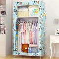 HT  Non-woven Cloth Wardrobe Folding Portable Clothing Storage Cabinet Dustproof Cloth Closet Simple Bedroom Multipurpose 150*70*45. 
