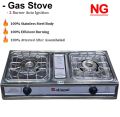 Gas Stove 2 Burner Stainless Steel Body LPG/NG Fully Auto Ignition With Best Price In Pakistan. 