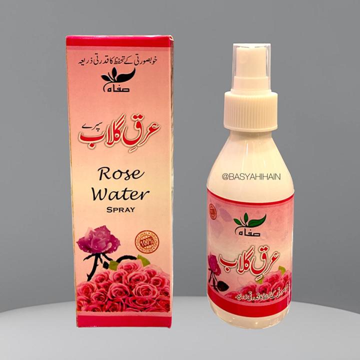 Safah Rose Water Spray, Araq-E-Gulab 100% Pure For All Skin Types (120 ML)