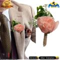 Coat Rose Flower Bouquet Pin Brooch - Pink - Wedding Brooch Bouquet High Fidelity Groomsman Coat Pin. 