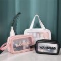 2022 Waterproof PVC Cosmetic Bag Large Capacity Travel Makeup Bags Translucent Toiletries Storage Pouch Women Make-up Wash Bag. 