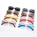 Square Shape Sunglasses Fashionable Y2k Octagonal Rimless Glasses Vintage Frameless Eyewear for Women Men Outdoor Casual Wear. 