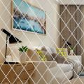 Self-Adhesive Acrylic Mirror Wall Stickers Waterproof Home Decal DIY Decoration Diamond Splicing Movable Mirror Glass Sticker. 