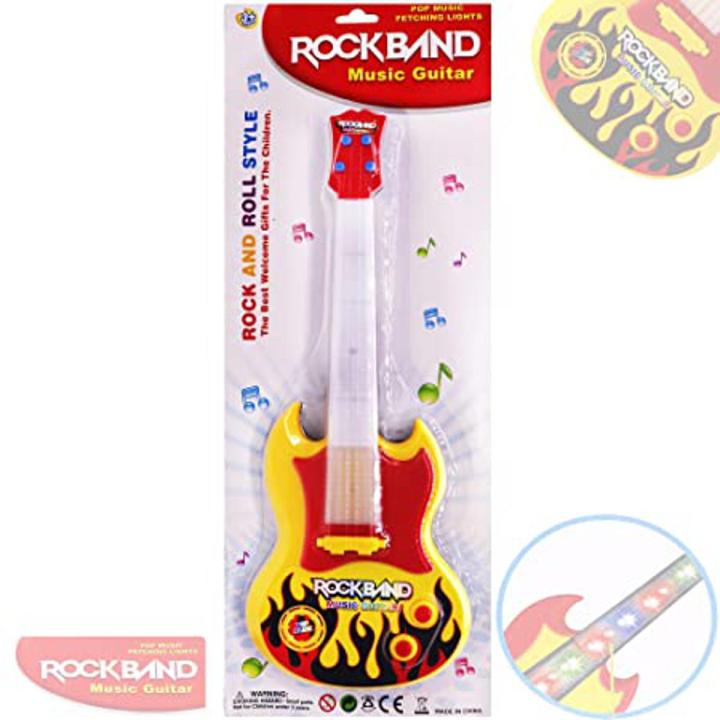 ROCK BAND GUITAR SMALL 15 INCH SIZE TOY FOR BOY AND GIRL KIDS WITH MUSIC AND LIGHTS 919-A