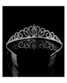 Metal Pretty Rhinestone Tiara Crown - Silver. 