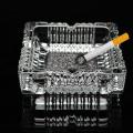 Crystal Heavy Glass Ashtray for Indoor and Outdoor Decorative (Square). 