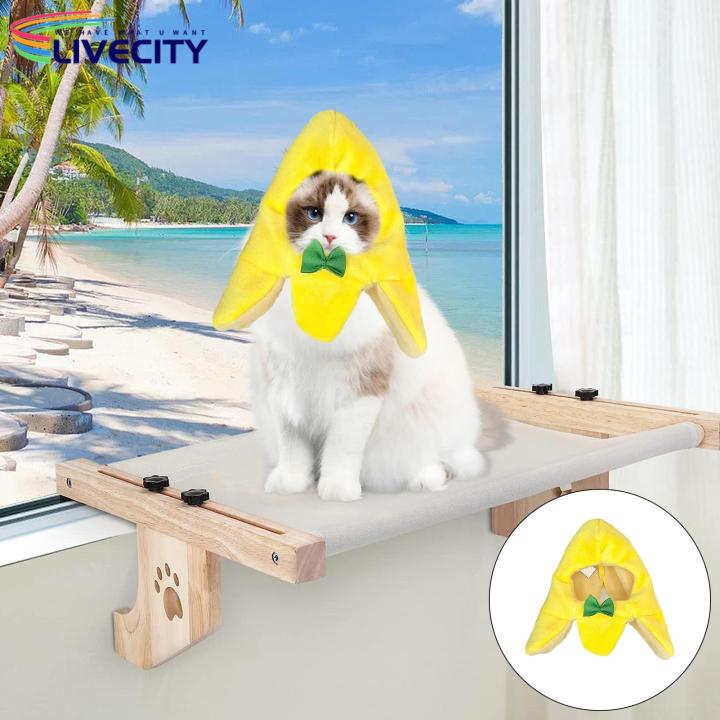 Banana Shaped Cat Hat Adorable Banana Shape Pet Hat with Bow for Stylish Cats Eye-catching Kitty Headwear Costume Accessory Buy on Cat Hat