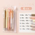 6PCS/Set Cute Black 0.5MM Kawaii Press Pen Set Korean Carbon Pen Student Gel Pen School Supplies Office Stationery. 