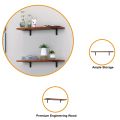 Wood and Metal Floating Wall Shelves | Home Decorative Shelf (24*8 Inches, Forest Dark) - Pack of 2, L Bracket (Forest Dark & Black). 