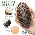 Custom Boar Bristle Hair Brush Women Round Imperial Concubine Comb Anti-Static Wood Comb Scalp Massage Brush Portable Travel. 