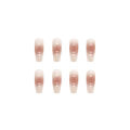 24Pcs Long Gradient Nude Fake Nails with Glue DIY Art Design False Nails Wearable Nails Stylish Pattern Beautiful 2024 New Nails. 