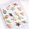 10Pcs Ocean Conch Seashell Starfish Pendant Charms Handmade DIY Jewelry Making. 