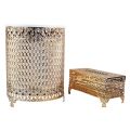 Wire Mesh Design Decor Fancy Dustbin And Tissue Box Holder Set. 