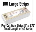 RICA Strong Bonded waxing strips (100) مضبوط جڑ کیلئے موثر بال مٹانے کیلئے StripS Pre-Cut Disposable Wax Strips - 100 Pack Hair Removal Wax strips Wax Paper - Disposable Wax Strip packet contain 100 Strips. 