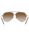 Ray-Ban Reverse Aviator Metal Polished Gunmetal Frame Brown Gradient Lenses-RBR0101S-004/CB-59. 