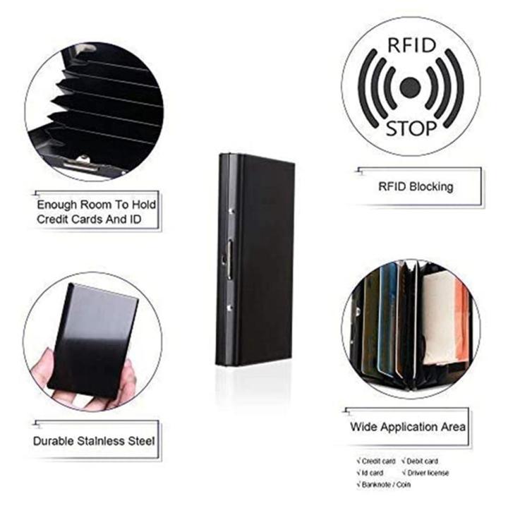 New Metal Card Holder Wallet,Ultra Thin tainle teel Metal Wallet RFID Blocking Credit Card Wallet Holder