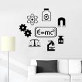 Size : 4 x 1 feet Sheet -Chemistry E= Mc Lab Science Physics School Wall Sticker Vinyl Art (Paste According to your Wall) for decor decoration lovers- Black color - Rising Arts. 