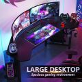 Gaming Desk, Ergonomic Wing Shaped Gaming Computer Desk with Hoster Holder Headphone Hook for Home Office, Black. 