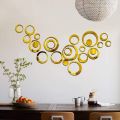 3D Mirror Acrylic Wall Sticker Rings (One Set=120mm +100mm+80mm+60mm+40mm+20mm Diameter) for Kids Room/Living Room/Bedroom/Home, Wall Art. 