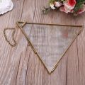 Triangle Floating Hanging Photo Frame Metal Glass Portrait Picture Plant Display QX2E. 