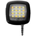 3.5mm Smart Selfie 16 LED Camera Flash Fill Light For Mobile Phone Black. 