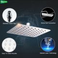 Large Square Shower Head, 6 Inches rain shower head 6x6, High Pressure Ultra Thin Rainfall Bath Shower Head with Silicone Nozzle, Rotatable Rainfall Shower Head, Bathroom Top Spray Head. 