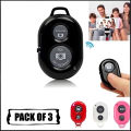 Pack Of 3 Easy Pair Mini Selfie Bluetooth Remote Shutter For All Smart Phones. 