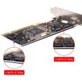 4 Ports PCI SATA Controller Card with Two Sata Cables,for Desktop PC. 