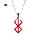 XM Anime Game Berserk Logo Necklace Metal Pedant Jewelry With Beaded Chain For Women And Men. 