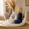 Donut Shape Ceramic Vase, Modern Luxury Home Decor, Perfect for Fresh or Artificial Flowers. 