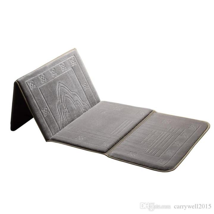High Quality Foldable Purple Prayer Mat and Backrest 2 in 1 ( Jai Namaz / Jae Namaz)
