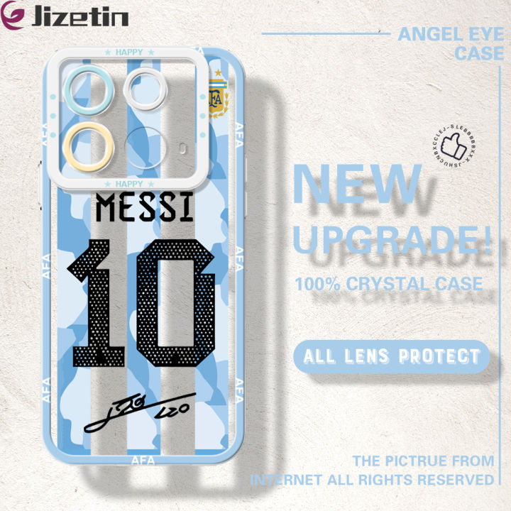 Jizetin for Infinix Note 40 Back Cover Crystal Transparent Football Star For Boys Soft Full Camera Cover Protection Phone Cases