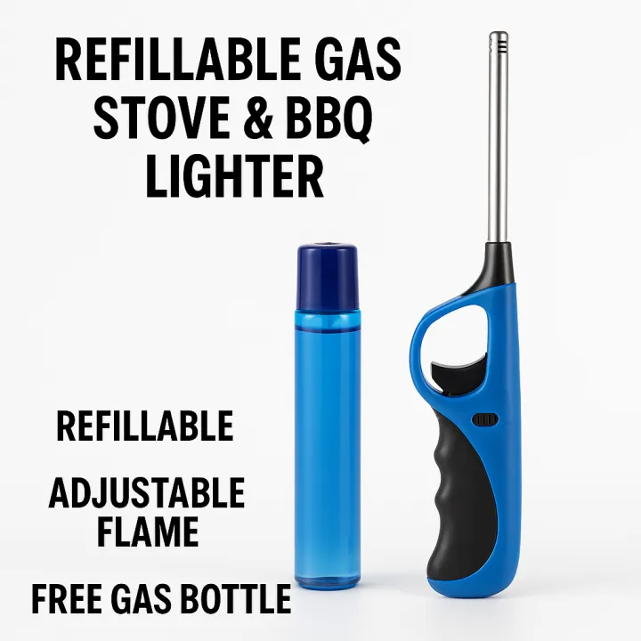 Refillable Gas Stove & BBQ Lighter with Free Gas Bottle – | Daraz.pk