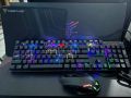 3 in 1 Gaming Combo Full Size Mechanical Keyboard Mechanical Gaming Keyboard RGB 104 Full Keys Blue Switches Professional Anti-Ghost Programmable for PC Gamer and Laptop RGB Gaming Keyboard for PC Mac Xbox Gamer. 