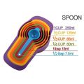 6 Measuring Cups and Spoons Set for Cake Baking Cooking Plastic Tablespoons with Measurement (Multi-Color). 