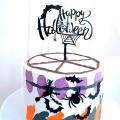 Happy Halloween Acrylic Cake Topper Cake Golden Silvery Letters Resuable Topper Cupcake Dessert Decor Supplies. 