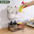 Kitchen onion, ginger and garlic storage basket, suction cup storage rack, wall-mounted spice rack, artifact vegetable basket, punch-free small hanging basket. 
