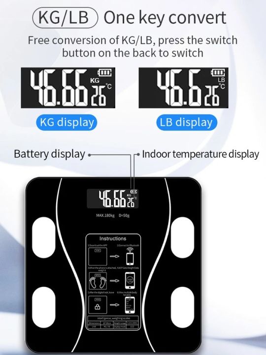 180kg%20Human%20Body%20Machine%20App%20Scales%20LED%20Digital%20Weight%20Smart%20Body%20Electronic%20Scale%20Balance%20180KG%20Weighing%20Scales%20Weigh%20Electronic%20Scale%20Body%20Household%20Bathrooms%20Bluetooth%20Compatible%20Functions%20App%20Scale%20Machine%20For%20Human%20Body%20-%20Image%203